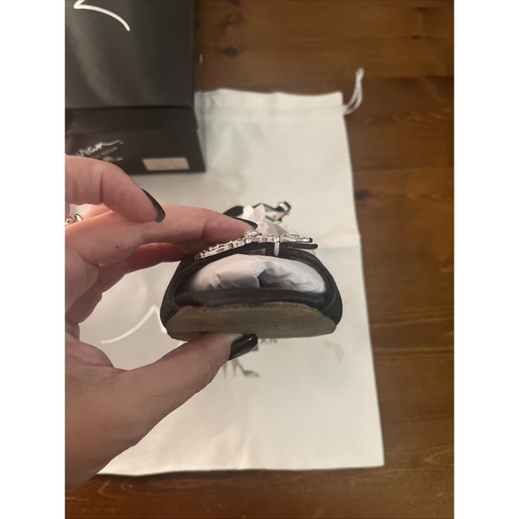 Angela Nuran Vintage Open Toe Adjustable Strap Satin‎ Black Heels 7.5 - Picture 13 of 16